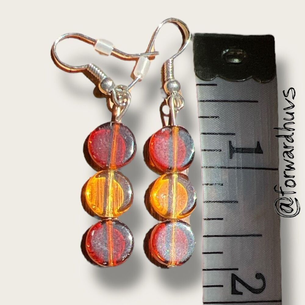 Bundle Sale 3 for $15 | Glass Bead Dangle Earrings – 1 3/4” - Picture 4 of 5